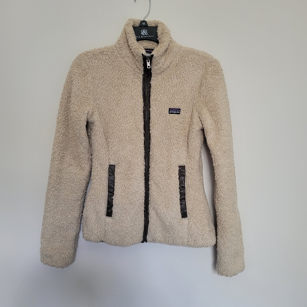 Patagonia Los Gatos Deep Pile Tan Women's Full Zip Sherpa Jacket XS